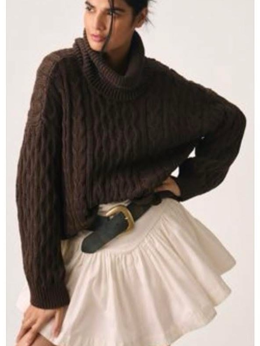 Anthropologie Pilcro oversized cable knit sweater NWOT SZ XS